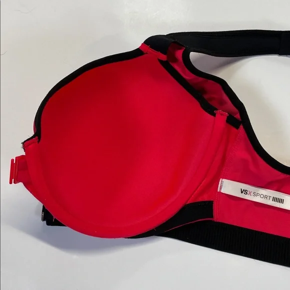 VSX Sport Victoria’s Secret Front Zip Sports Bra 36DD High Impact Red - Picture 10 of 11